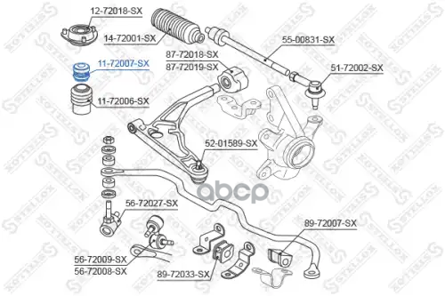 Отбойник амортизатора переднего MITSUBISHI Galant 88-92/Space Wagon 91-00 Stellox арт. 11-72007-SX