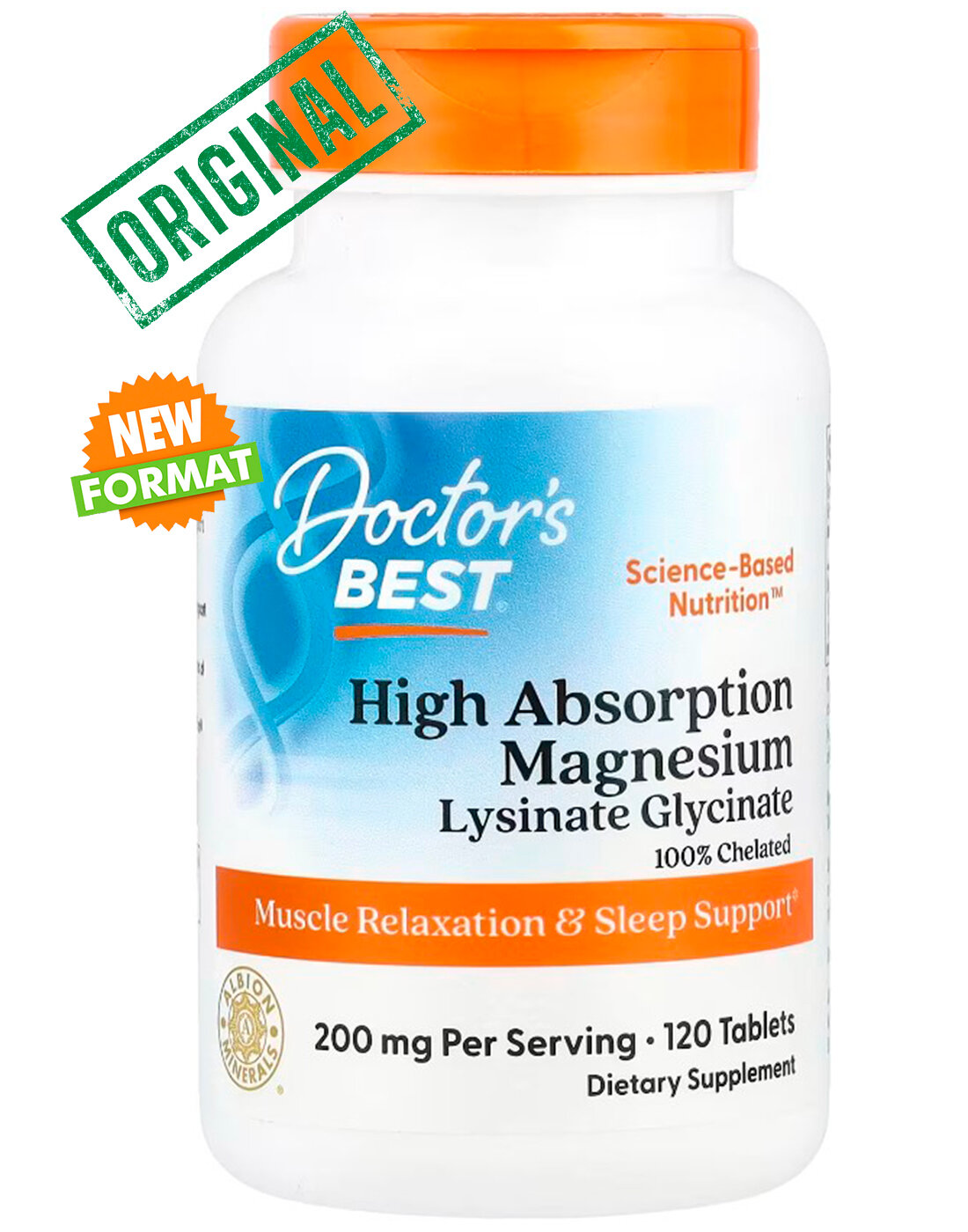 Doctor's Best, Магний с высокой степенью усвоения, 100 мг, 120 таблеток