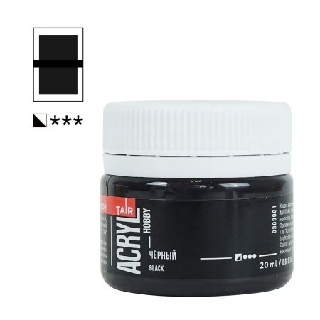 Tair Краска акриловая 20мл Acryl hobby Черный