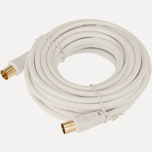 Изображение товара Кабель антенный Rexant ТВ гнездо - ТВ штекер, белый, длина 7 м