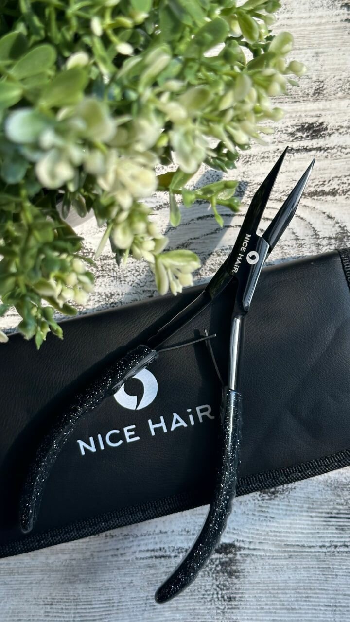 Щипцы NICE HAIR для снятия нарощенных волос, 18 см, черные — фото 1