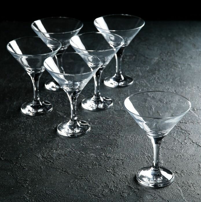 Набор бокалов Pasabahce "Bistro", для мартини и коктейлей, стекло, 190мл, 6шт — фото 1