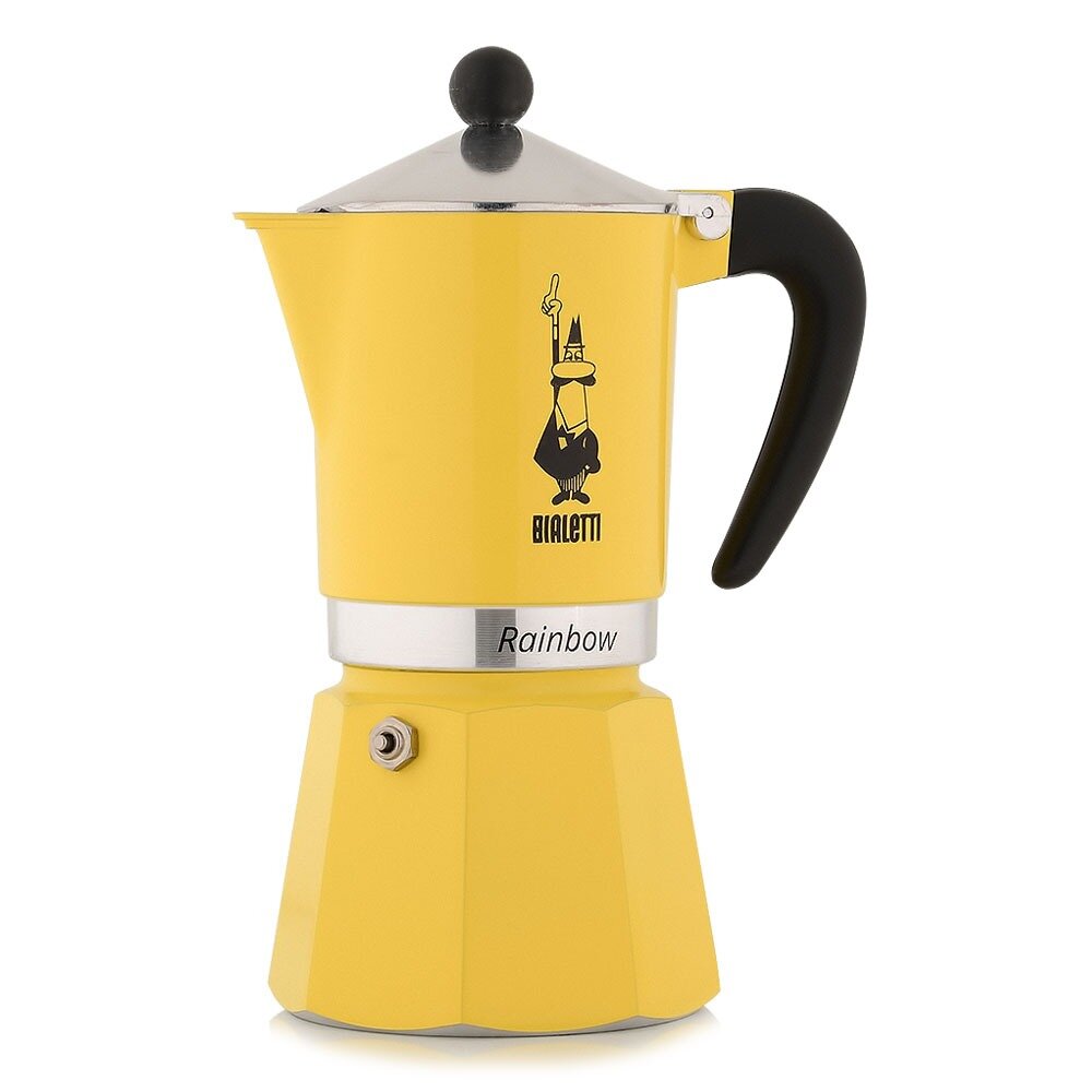 Гейзерная кофеварка Bialetti Rainbow Yellow, на 6 порций, 260 мл
