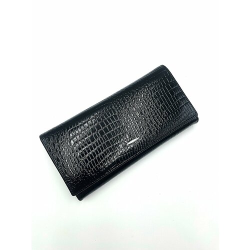 Кошелек WESTAL, фактура лаковая, черный