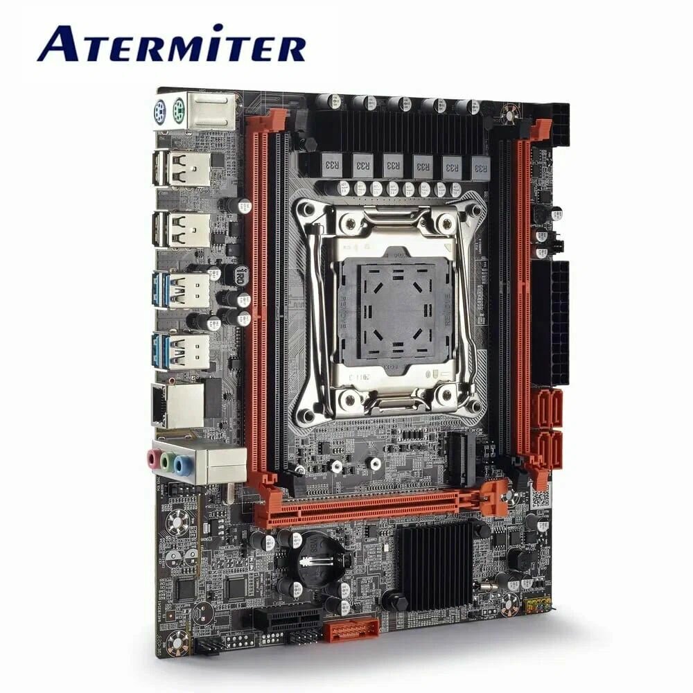 Комплект материнская плата Atermiter x99 d4 с процессором Xeon E5 2680v3 16 gb(2x8gb) DDR4 — фото 1