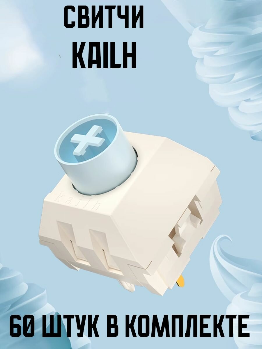 Механические Свитчи Kailh BOX Blueberry Ice Cream Pro Switch, линейные,60шт