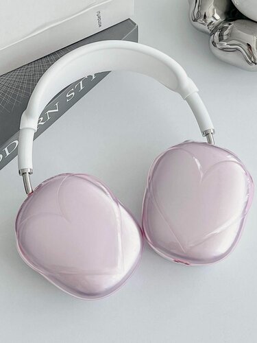 Изображение товара Чехол на наушники Apple AirPods Max силиконовый "Сердце", розовый