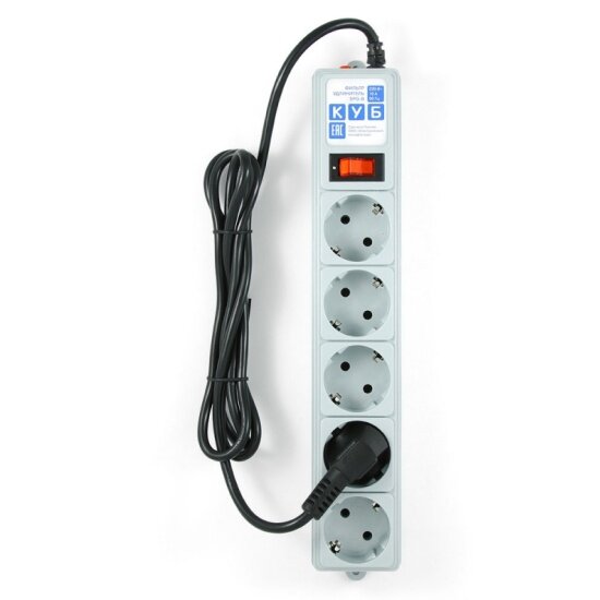 Сетевой фильтр Power Cube B 5.0м 5 розеток (серый)