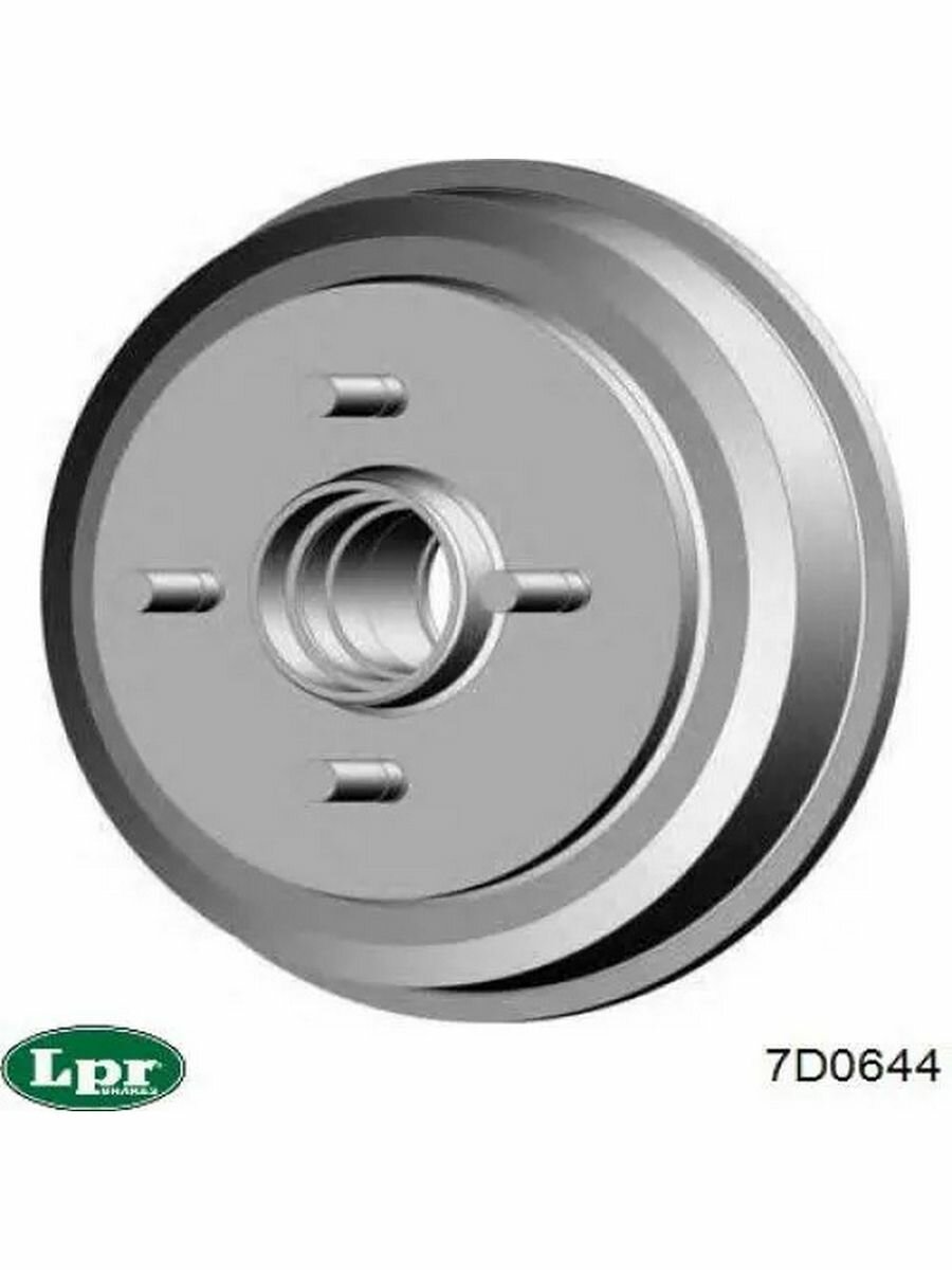Барабан тормозной LPR 7D0644 для Ford Fiesta/Fusion задний серый металлик