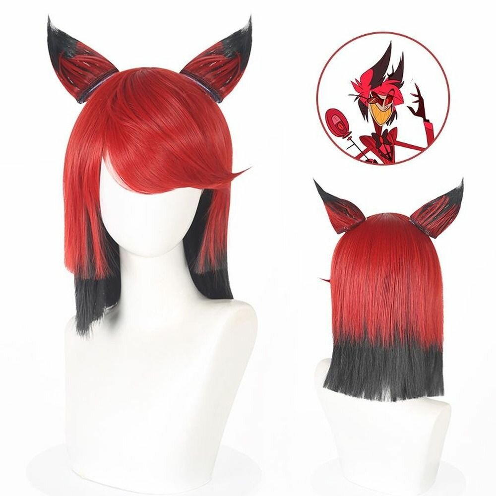 Парик персонажа Аластор Радио Демон Длина составляет около 35 см