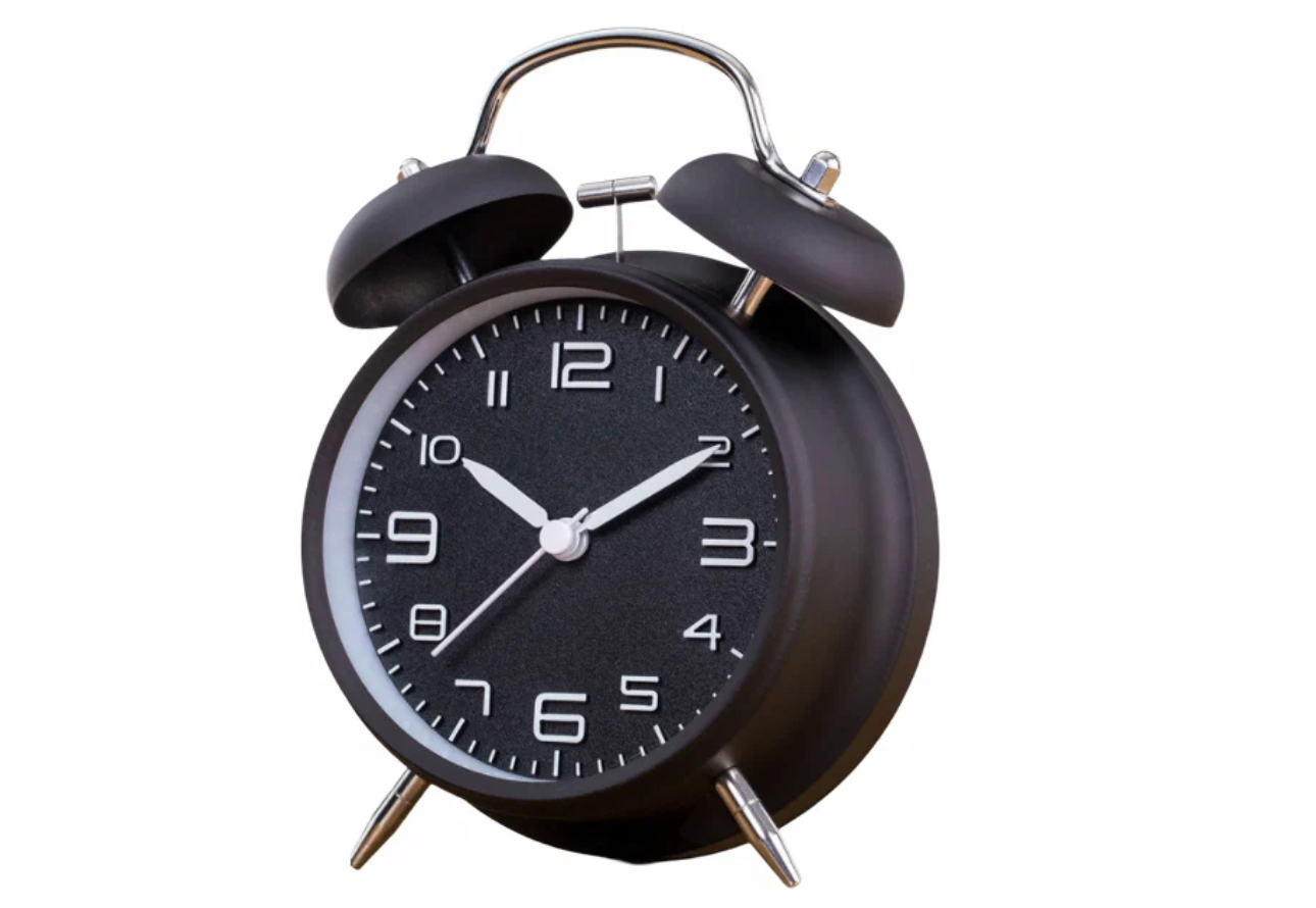 Часы MyPads A будильник плавный ход ночная подсветка чёрные