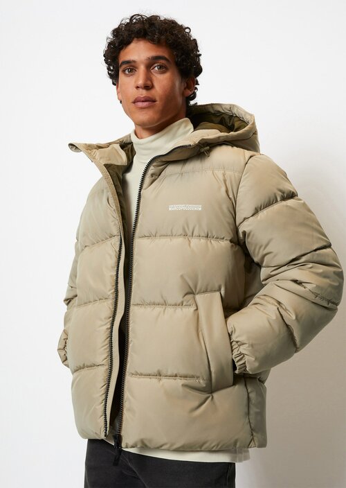 куртка Marc OPolo, демисезон/зима, силуэт прямой, карманы, капюшон, размер XXL, коричневый, бежевый