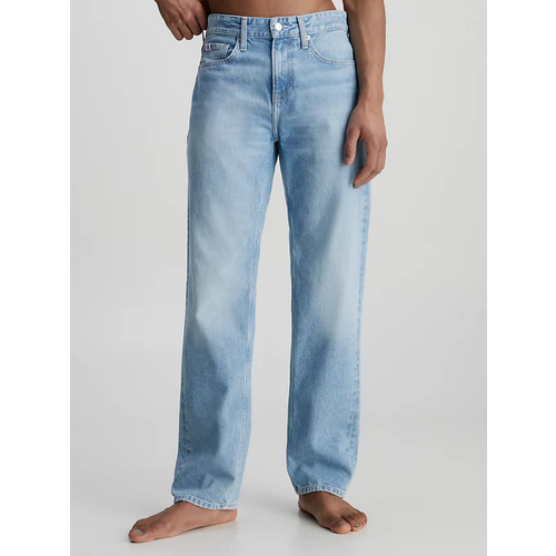 Джинсы широкие CALVIN KLEIN, размер 30, голубой джинсы широкие calvin klein размер 32 голубой