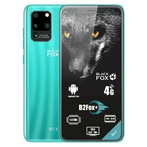 Смартфон Black Fox B2Fox 216 ГБ micro SIMnano SIM бирюзовый 549000₽