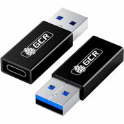 Адаптер-переходник Gcr USB 3.0 (USB 3.2 Gen 1) на TypeC, M/F, черный, 5 Гбит/с, -54945