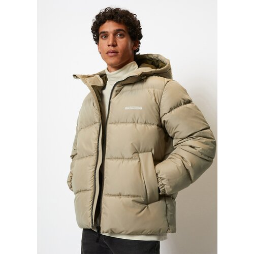  куртка Marc O'Polo, демисезон/зима, силуэт прямой, карманы, капюшон, размер S, коричневый, бежевый