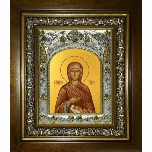 Икона Анна, мать Пресвятой Богородицы, 14x18 см, в деревянном киоте 20х24 см, арт вк-4607