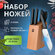 Набор стальных ножей (4 ножа + ножницы + деревянная подставка из ...