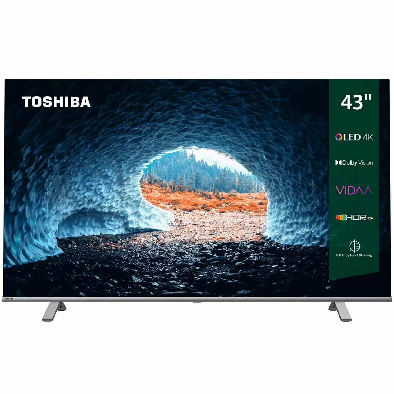 QLED-телевизор Toshiba 43C450KE, диагональ 43", разрешение 3840×2160, черный