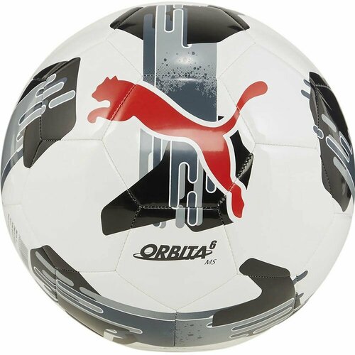 Мяч футбольный PUMA Orbita 6 MS тренировочный, ТПУ глянцевый, размер 5, красно-черный