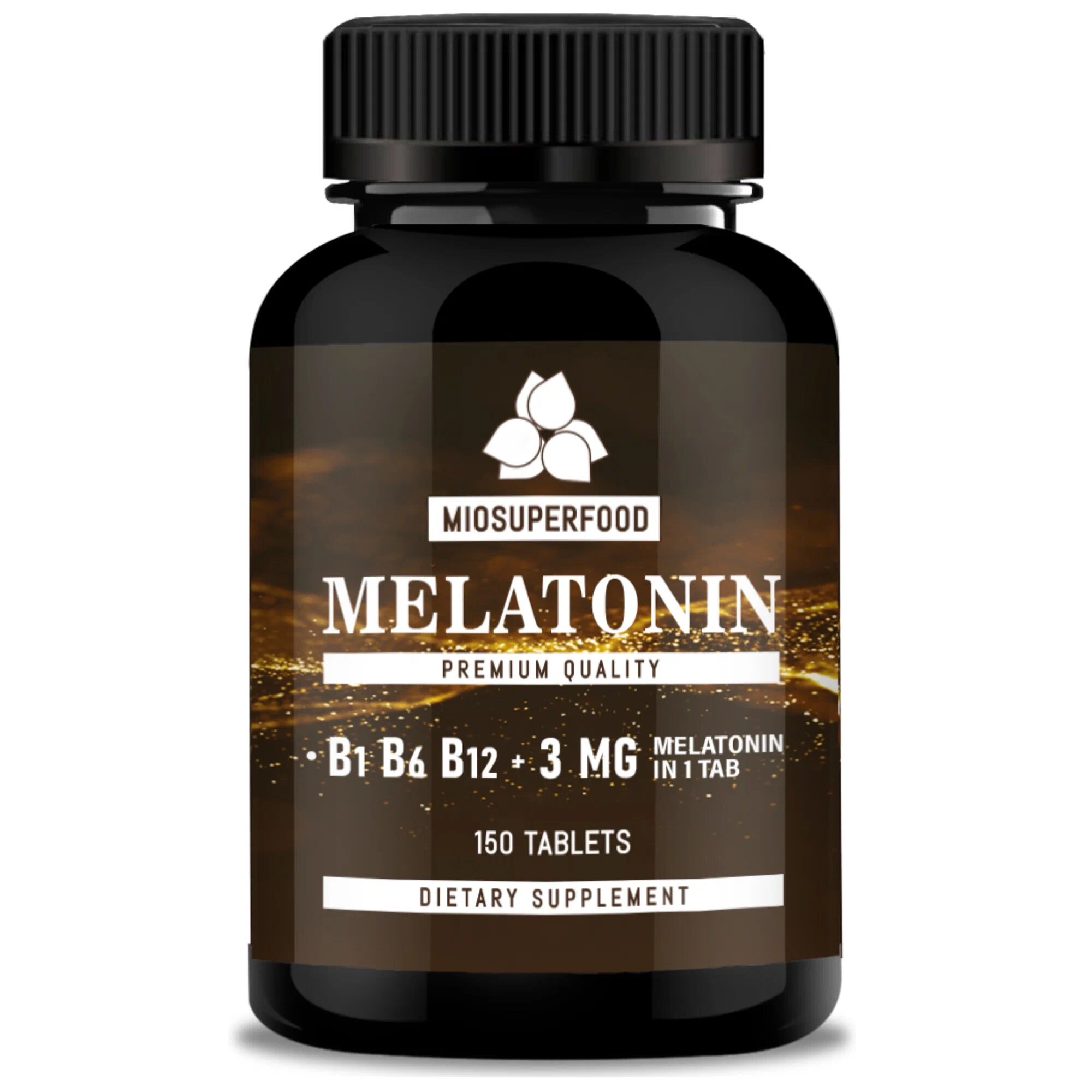 Мелатонин Miosuperfood 3 мг + витамин В6, 150 таблеток. Для поддержания комфортного качества сна и быстрого засыпания. — фото 1