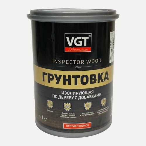Изображение товара Грунтовка изолирующая по дереву с добавками против танинов VGT Premium Inspector Wood (1кг)