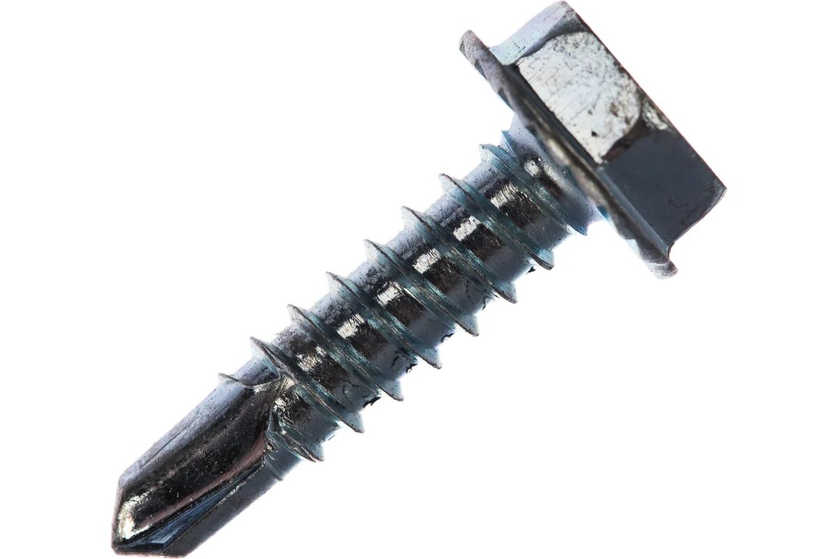 Самонарезающий винт со сверловым концом Grabber HEX 4,8х19 мм Белый цинк 300 шт. 10075H3-300DIY