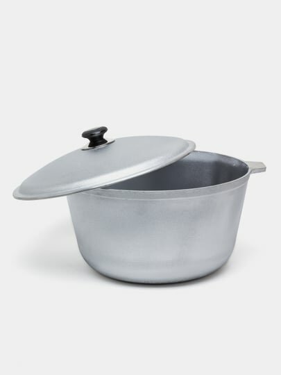 Казан алюминиевый, 20 литров, прочный и лёгкий, полусфера, для плова, супов и тушения — фото 1