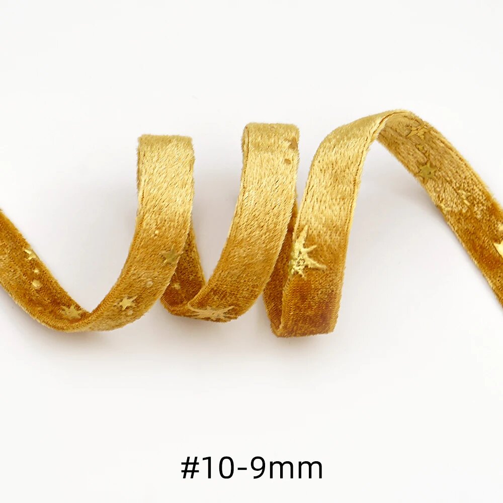 Золотая полушелковая лента Top Ribbon 9 мм 5 ярдов GFD10 9mm Width