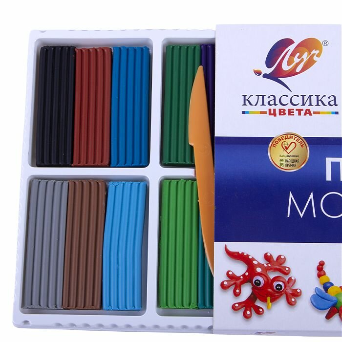Пластилин для лепки и моделирования, для школы и детского сала 18 цветов "Классика" — фото 1