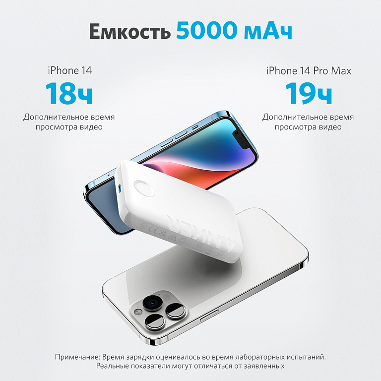 Anker Power Core 321 MagGo 5K белый внешний магнитный аккумулятор — фото 1