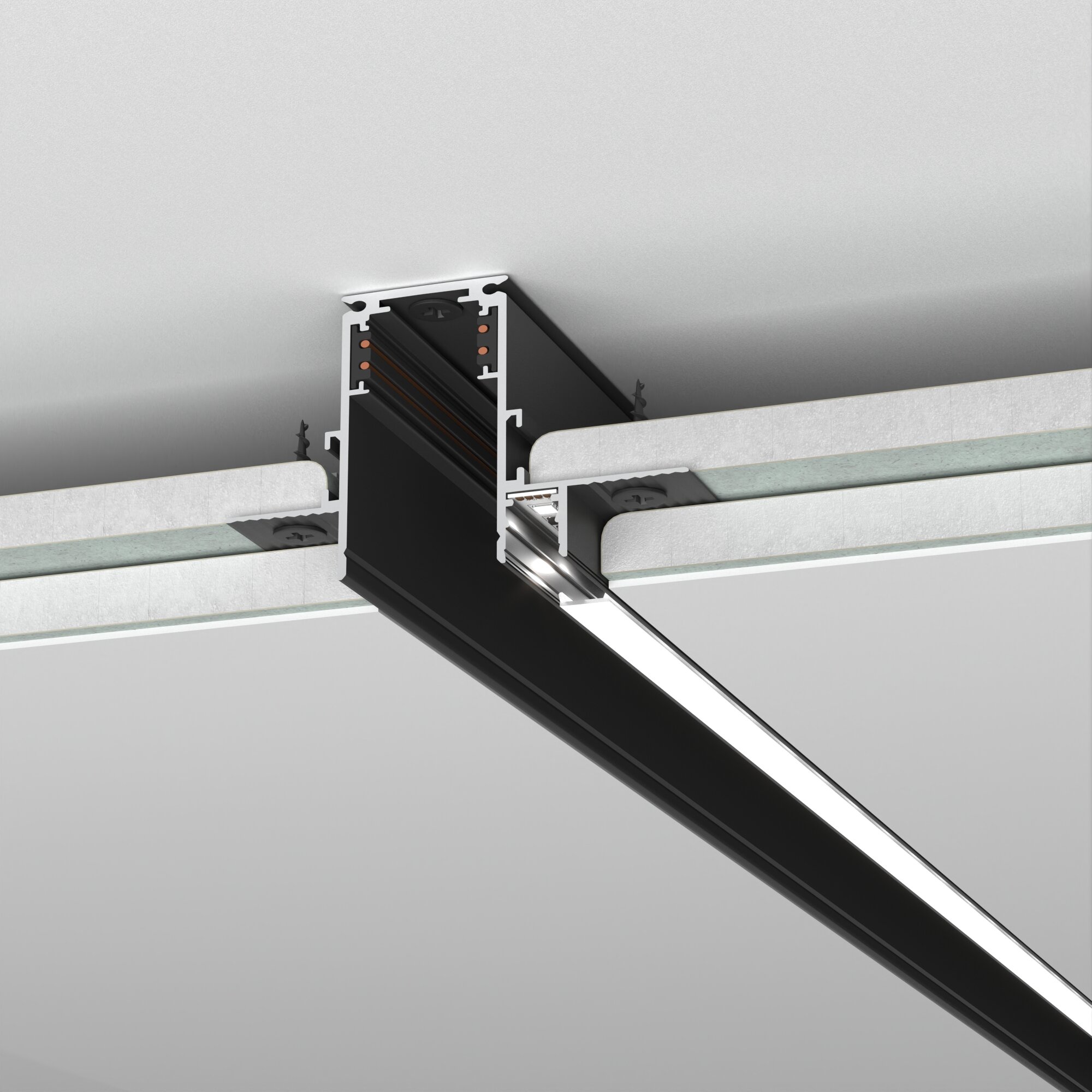 Шинопровод встраиваемый с местом под светодиодную ленту Elektrostandard Slim Magnetic 85132/00, цвет черный, 2 м.