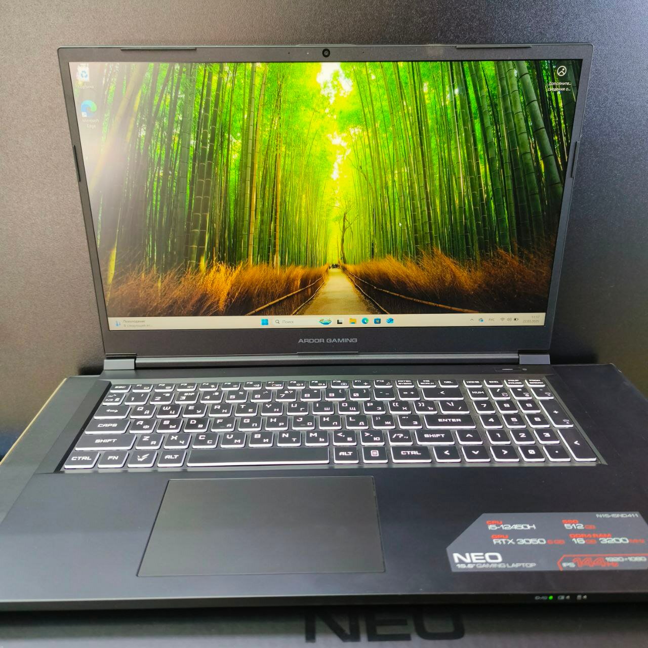 Игровой ноутбук ARDOR Gaming NEO N15-I5ND411, RTX 3050, SSD, 512ГБ, 16ГБ, 15,6", 144Гц, чёрный