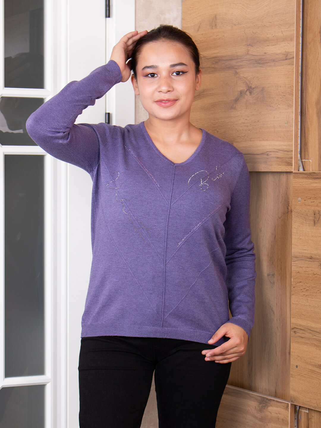 Свитер размер One Size, , фиолетовый — фото 1