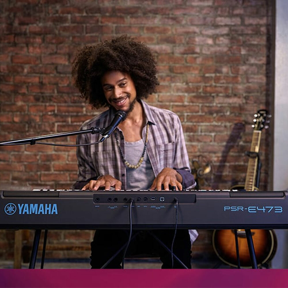 Синтезатор YAMAHA PSR-E473 многофункциональный, с подключением микрофона — фото 1
