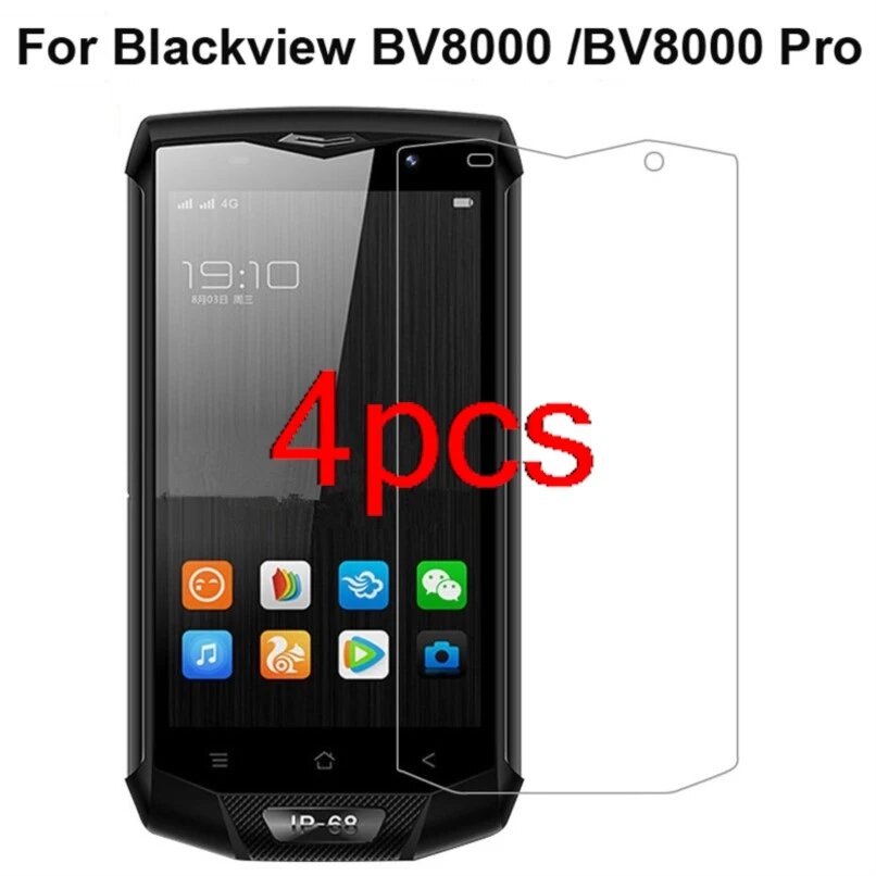 4 шт, защитная пленка из закаленного стекла для Blackview BV8000 Pro 8000 Pro, Прозрачный, For BV8000 Pro, 4 предмета в комплекте