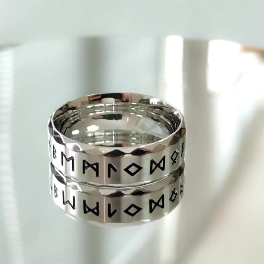 Славянский оберег, кольцо-кулон, размер 19, ширина 8 мм, серебристый — фото 1