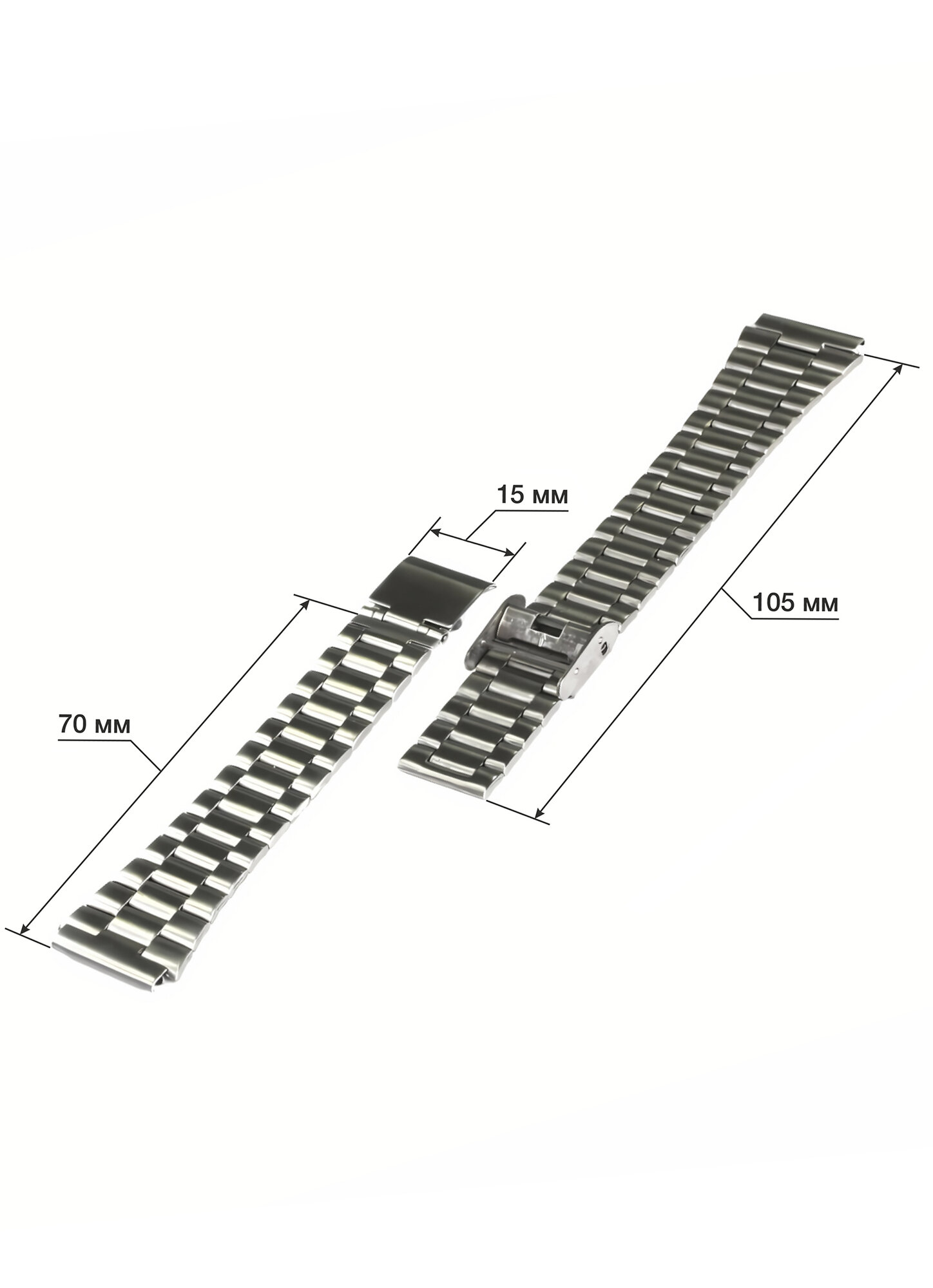 Браслет KMV, фактура гладкая, размер 18, серебристый — фото 1