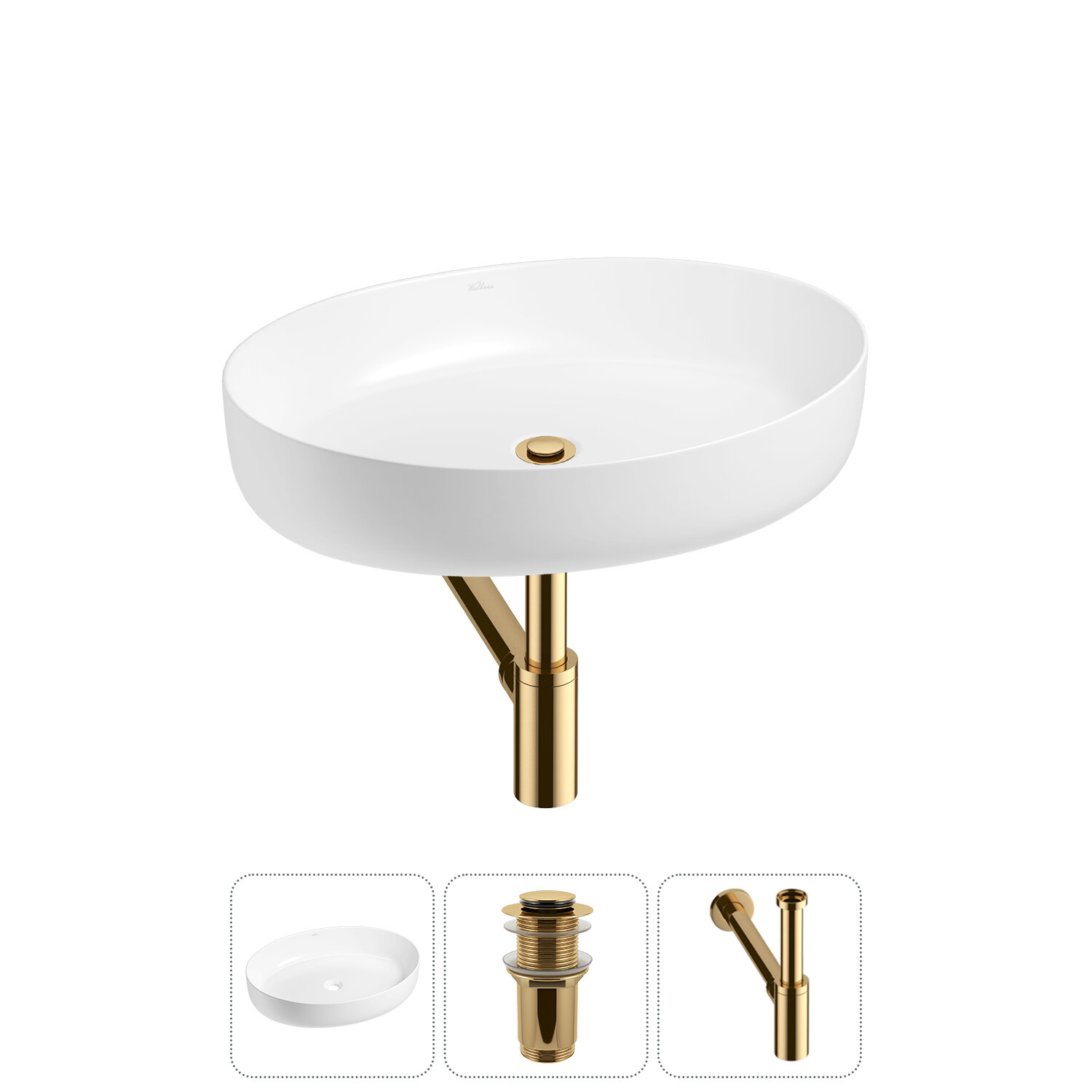 Накладная раковина для ванной комнаты Wellsee Belle Spa 3.0 в наборе 3 в 1 - фото №1