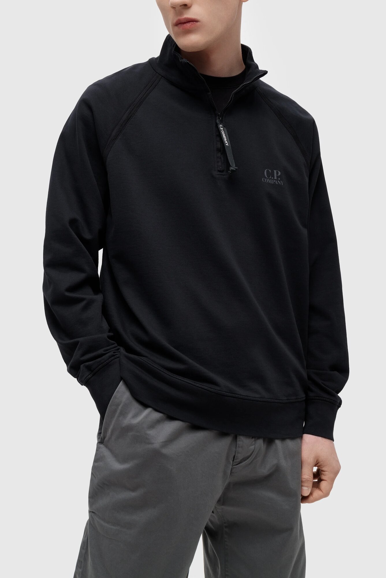 Grey Cp Company Half Zip Sweatshirt Company Light Fleece Half Zip