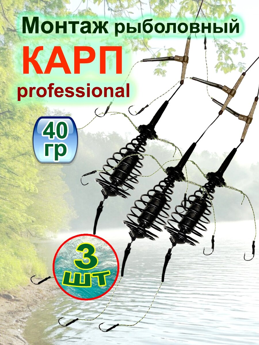 Монтаж рыболовный КАРП профессионал. 40 г, 3 шт.