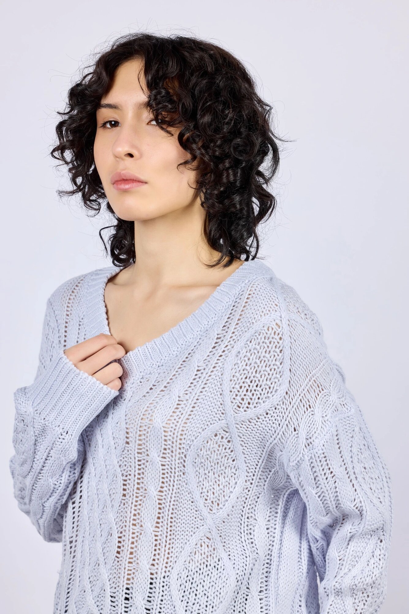 Свитер Selfie, размер S, , голубой — фото 1