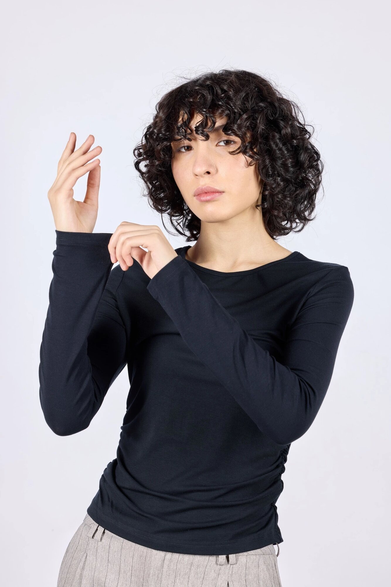 Лонгслив Selfie, размер L, , черный — фото 1