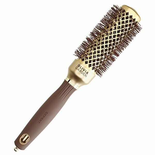 Термобрашинг OLIVIA GARDEN EXPERT BLOWOUT SHINE Wavy Bristles Gold Brown, 35 мм