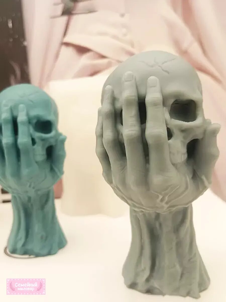 Силиконовая форма / молд для рукоделия для свечей Череп — фото 1