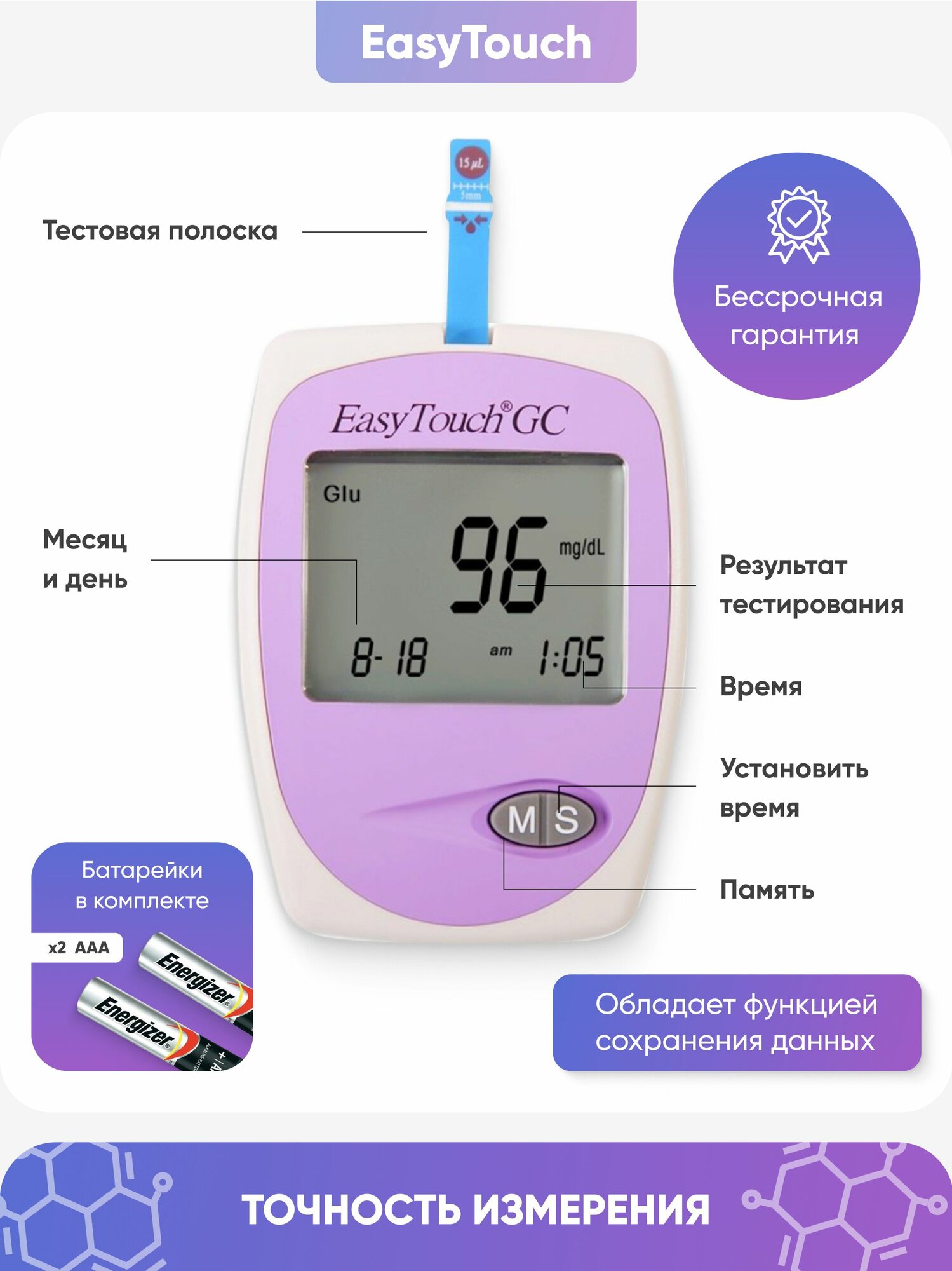Картинки Анализатор крови EasyTouch GC (Изи Тач) на глюкозу и холестерин
