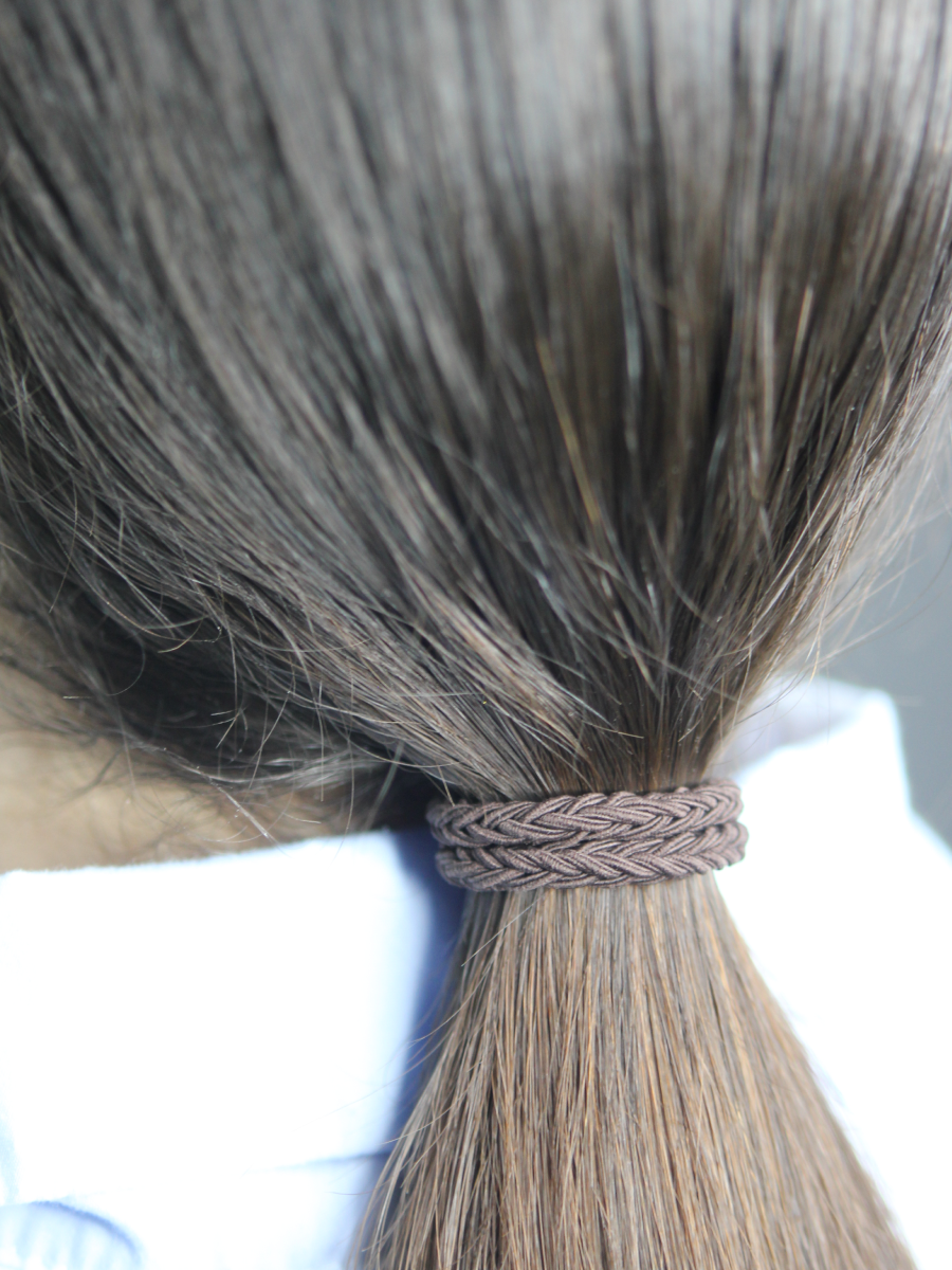 Набор резинок для волос, тёмно-коричневый, текстиль, 10 штук — фото 1