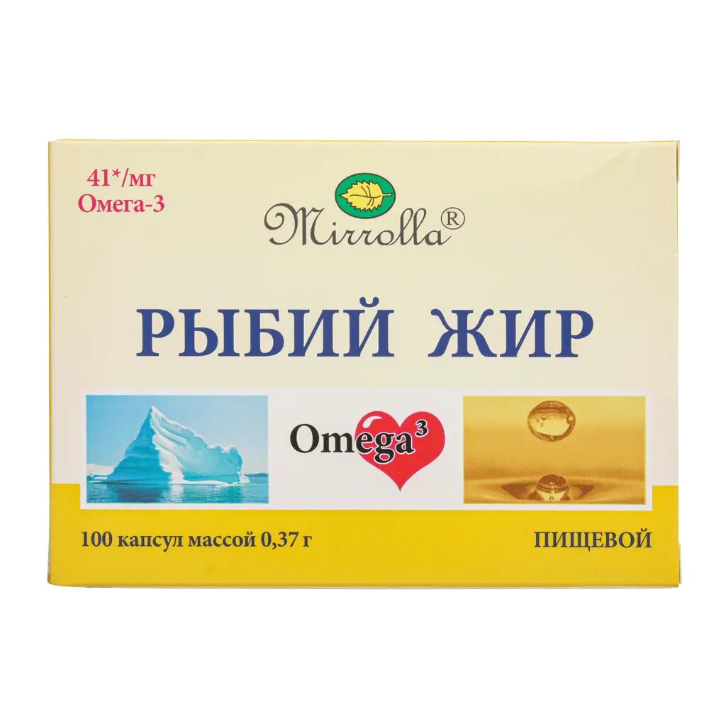 Mirrolla Рыбий жир пищевой капсулы массой 370 мг 100 шт