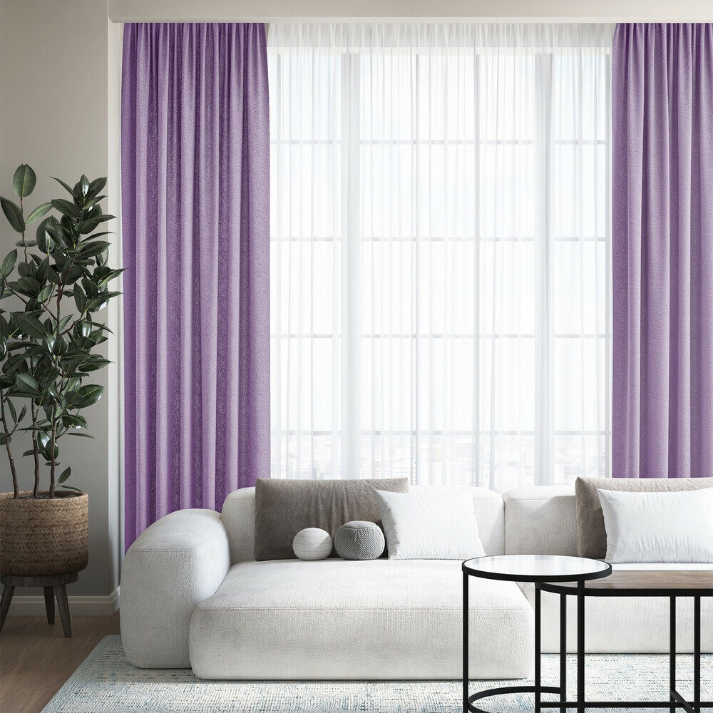 Штора рогожка глициния 165х270 см Волшебная Ночь Рогожка (796078)