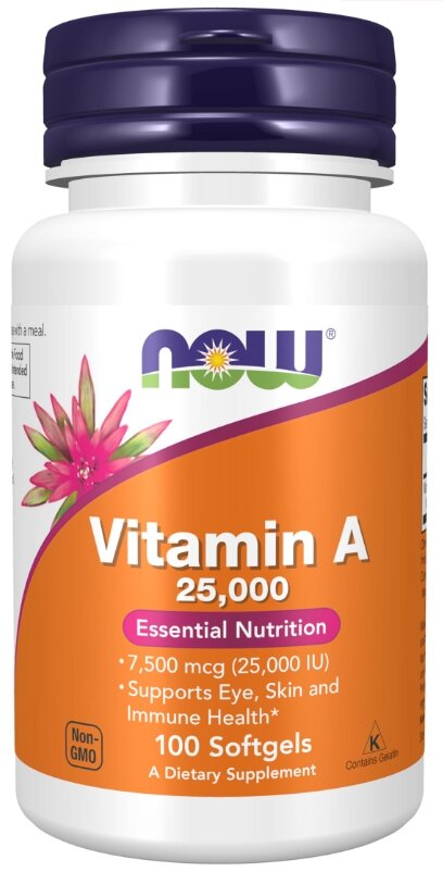 Капсулы NOW Vitamin A 25000 МЕ, 100 шт.